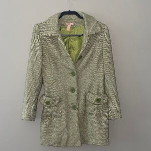 Vintage Olive Herringbone Coat